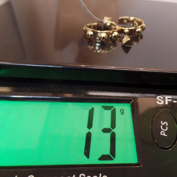 Alexis Bittar Gold Tone Studded Hoop Earrings $145 New With Tags BEAUTIFUL - Picture 12 of 12